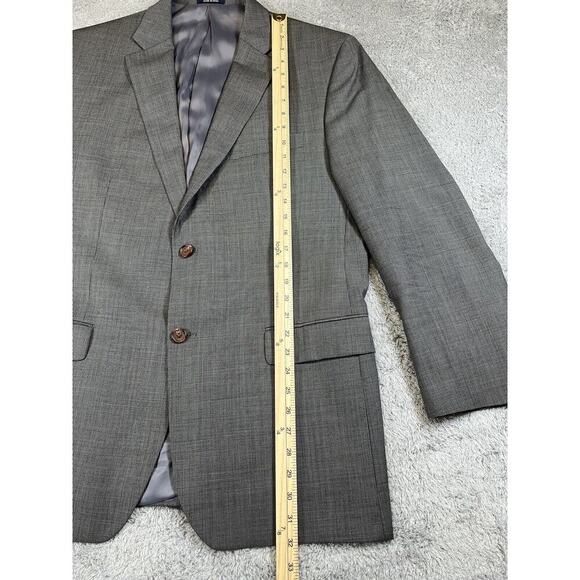 Polo Ralph Lauren Blazer Jacket Mens 44R Gray Wool Silk Two Button - Flaw - Picture 9 of 10